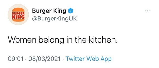 Tweet Burger King pakt verkeerd uit