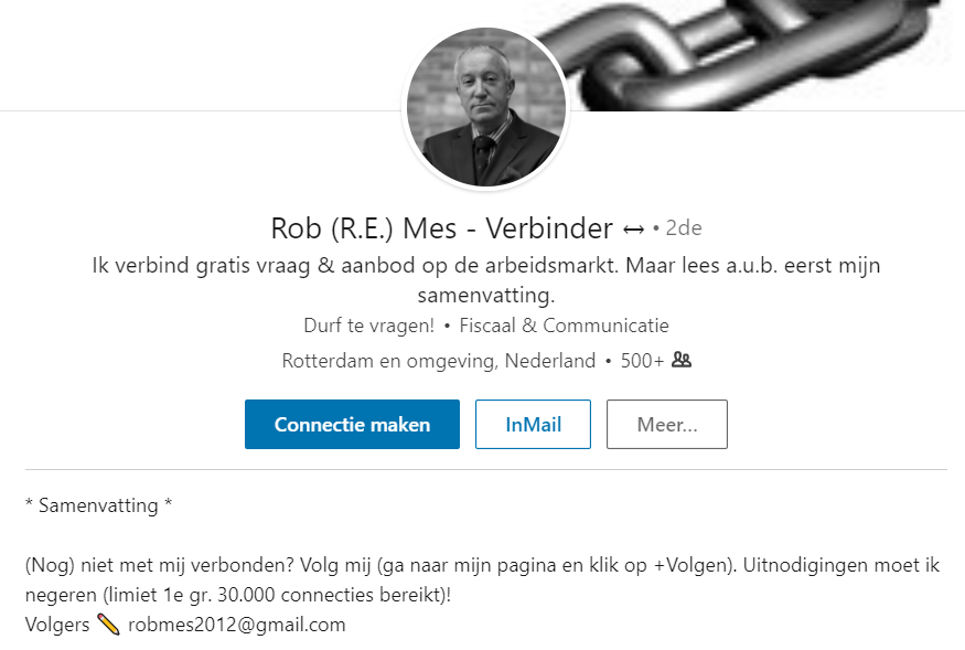 Stel jezelf op als verbinder op LinkedIn, en neem een voorbeeld aan Rob Mes.